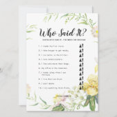 イーサリーガーデンブライダルシャワーゲームカード 招待状 (正面)