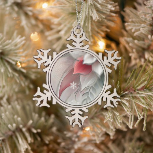 イーサリークリスマスフローラスノーフレークオーナメント スノーフレークピューターオーナメント (ツリー)