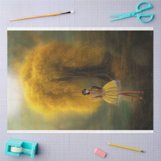 イーサリーツリー、バレリーナ立鮮やかち黄色 薄葉紙 (クラフト)