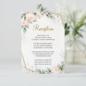 イーサリーピンクフローラバラグリーンリー金ゴールド披露宴 エンクロージャーカード (スタンド正面)