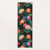 イーサリーピンク蓮の花アールヌーボーインスパイア ヨガマット (裏面)