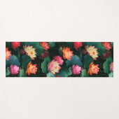 イーサリーピンク蓮の花アールヌーボーインスパイア ヨガマット (正面(横))