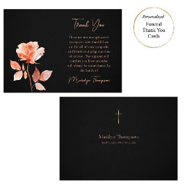 イーサリーピーチフラワーカトリック葬儀 サンキューカード