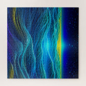 イーサリーブルー波と海夕日 ジグソーパズル (横)