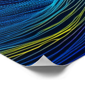 イーサリーブルー波と海夕日 ポスター (角)