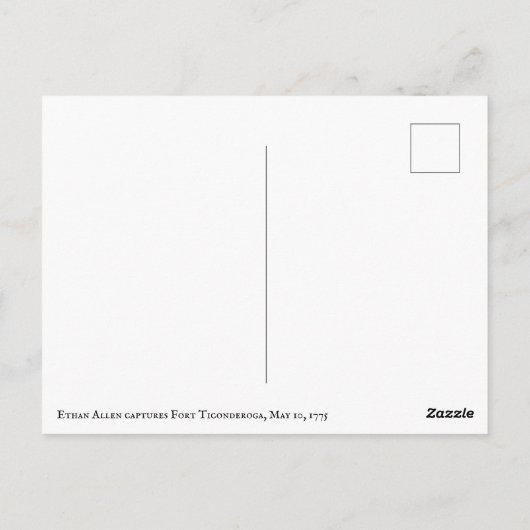 イーサンアレンキャプチャーフォートティコンデロガ ポストカード (裏面)