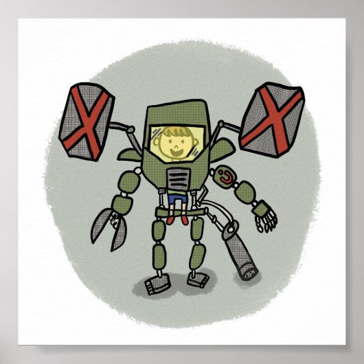 イーサンズメカコミブックスタイルプリント ポスター (正面)