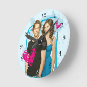 イーサン&タラ ラウンド壁時計 (傾斜)