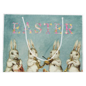 イーサーウサギヴィンテージ素晴らし写真 ラージペーパーバッグ (裏面)