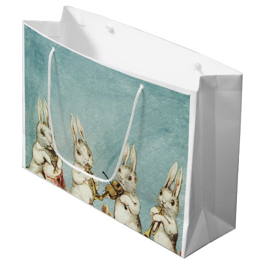 イーサーウサギヴィンテージ素晴らし写真 ラージペーパーバッグ (正面アングル)