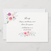 ·イーシンプルテエレガントント·フローラ、ピオニー·ウォーターカラー 招待状 (裏面)