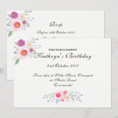 ·イーシンプルテエレガントント·フローラ、ピオニー·ウォーターカラー 招待状 (正面/裏面)