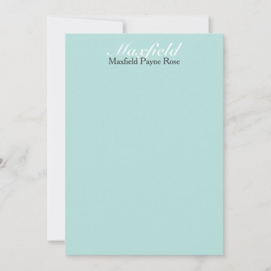 イージーエレガンス カスピアンブルー 個人名入り フラットカード 招待状 (正面)