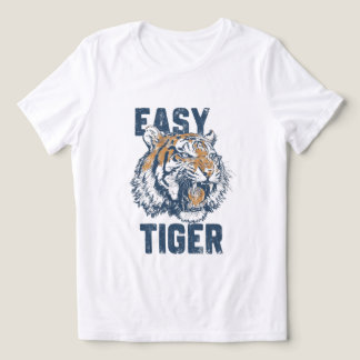 イージー・タイガー 楽しいフレーズ 野生動物のイラスト トライブレンドTシャツ