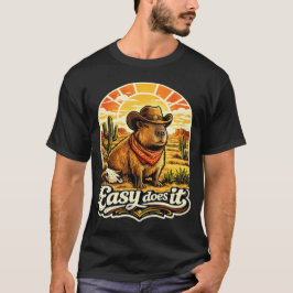 イージー・ダズ・イット カウボーイ カピバラ デザート Tシャツ