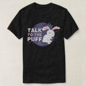 イースおもしろいターデーのパフと話すバニー Tシャツ (デザイン正面)