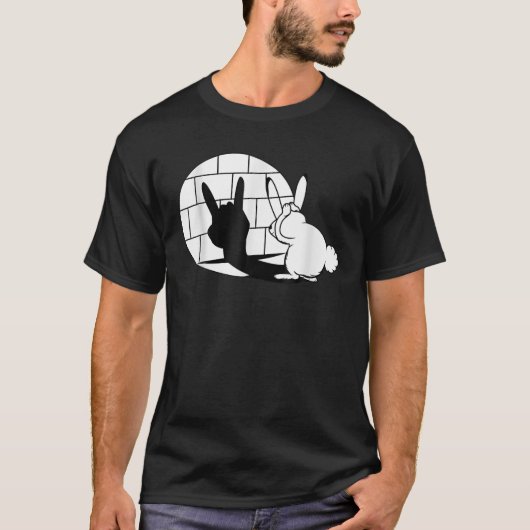 イースタおもしろいーバニーヘビーメタルファンデビルホーン Tシャツ (正面)