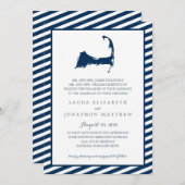 イースタムケープコッドマップ(青ストライプ色)|結婚’s 招待状 (正面/裏面)