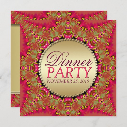 イースタレースのようンフュージョンディナーパーティの招待状 招待状 (正面/裏面)