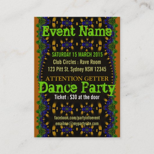 イースタンアースイベントパーティーミニフライヤー 名刺 (正面)