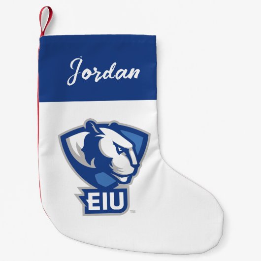イースタンイリノイ大学のPanthersロゴ スモールクリスマスストッキング (正面)