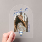 イースタンイリノイ州Panthers Paw Print & EIU アクリル招待状 (インサイチュ (ポータブル))