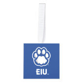 イースタンイリノイ州Panthers Paw Print & EIU キューブオーナメント (正面)