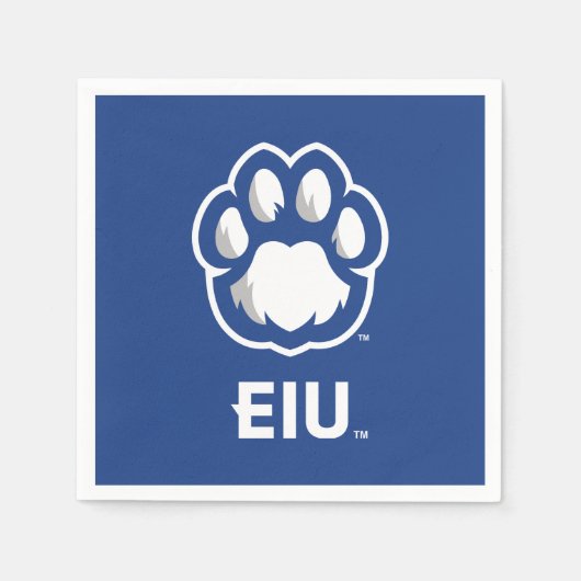 イースタンイリノイ州Panthers Paw Print & EIU スタンダードカクテルナプキン (正面)