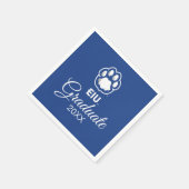 イースタンイリノイ州Panthers Paw Print & EIU スタンダードカクテルナプキン (角)