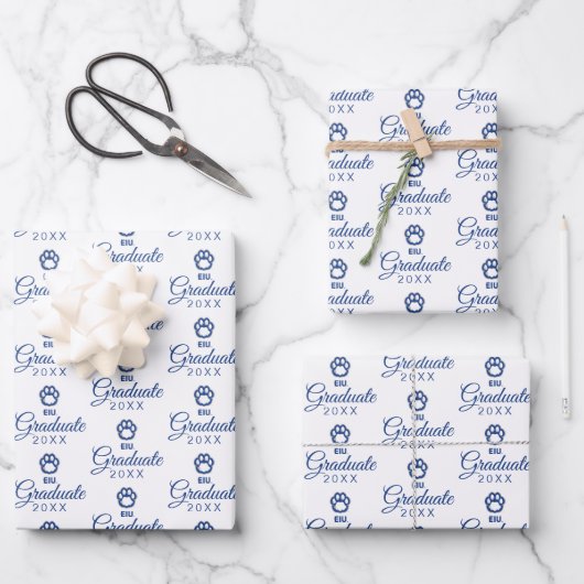 イースタンイリノイ州Panthers Paw Print & EIU ラッピングペーパーシート (正面)