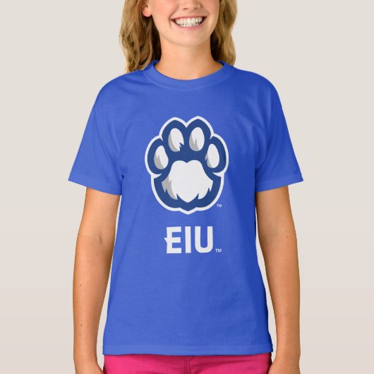 イースタンイリノイ州Panthers Paw Print & EIU Tシャツ (正面)