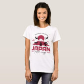 イースタンカルチャー日本富士山と鶴ポジティブ Tシャツ (正面フル)