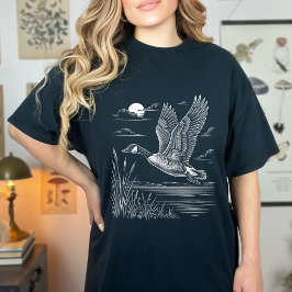 イースタンキングバード ラインアート 鳥好き ミニマリスト Tシャツ