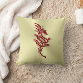 イースタンクリムゾンドラゴン、エンボス効果金ゴールド クッション (ブランケット)