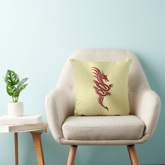 イースタンクリムゾンドラゴン、エンボス効果金ゴールド クッション (椅子)