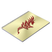 イースタンクリムゾンドラゴン、エンボス効果金ゴールド ノートブック (左側)