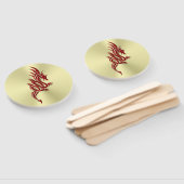 イースタンクリムゾンドラゴン、エンボス効果金ゴールド ハンドファン (組立なし)