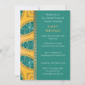 イースタンスパークルティール(緑がかった色)金ゴールドブライダルシャワー招待状 招待状 (裏面)