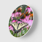 イースタンタイガーアゲハチョウバタフライオンコンフォローア ラウンド壁時計 (傾斜)