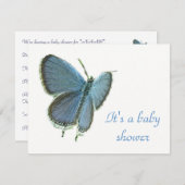 イースタンテールブルーバタフライベビー招待状 招待状 (正面/裏面)