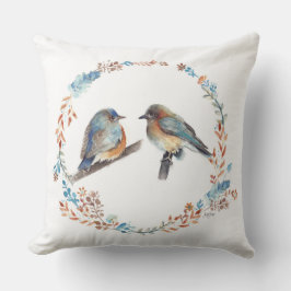 イースタンブルーバードフローラリース クッション