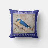 イースタンブルーバード深いブルー クッション (正面)