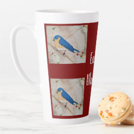 イースタンブルーバード深いレッド カフェラテマグ