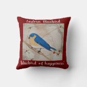 イースタンブルーバード深いレッド クッション (裏面)