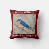 イースタンブルーバード深いレッド クッション (正面)