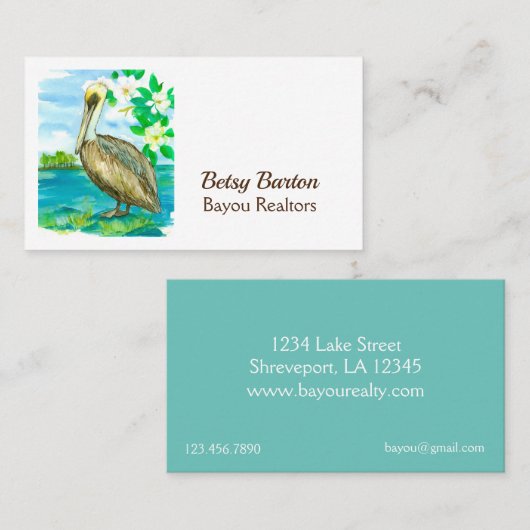 イースタンペリカンバイユーサザン水鳥バード 名刺 (正面/裏面)