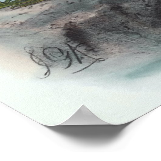 イースタンリーフエグレットと白い顔のヘロン ポスター (角)