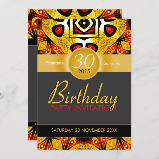 イースタンレッドフェザーゴールデンエイジ誕生日パーティー 招待状 (正面/裏面)