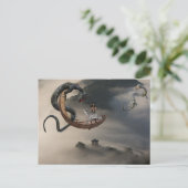 イースタン中国のドラゴンファンタジートラ飛んでいるーボート ポストカード (スタンド正面)