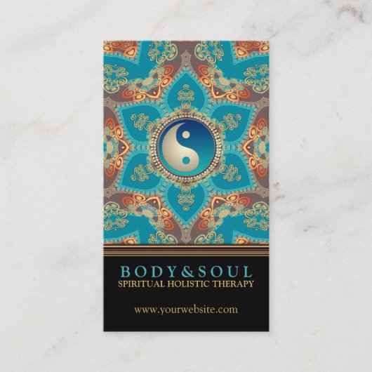 イースタン金ゴールドロータスフラワー陰陽名刺 名刺 (正面)